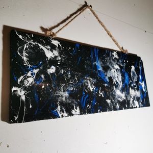 Wood Abstract Painting Midnight Bath plywood art